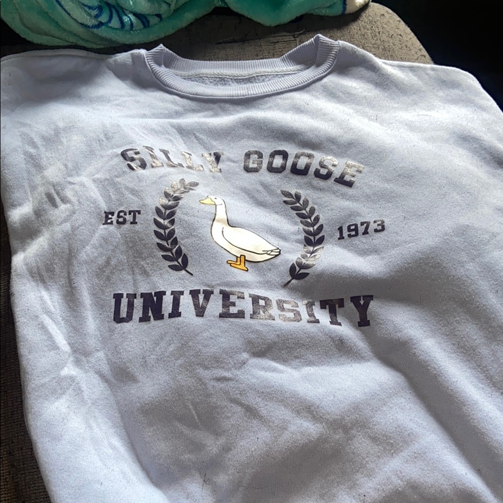 Silly Goose University White Sweatshirt